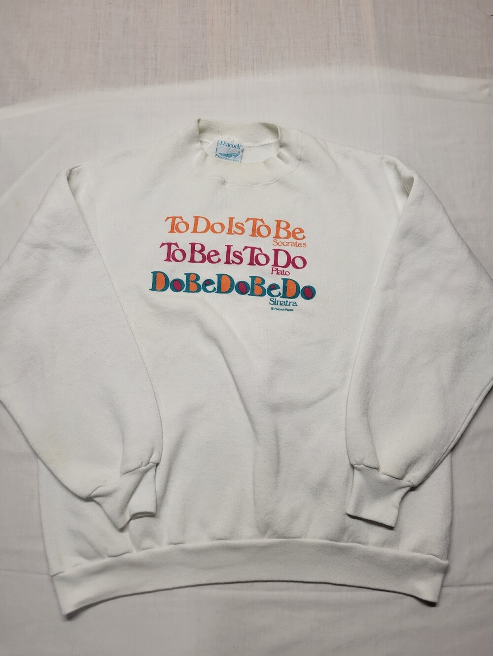 Vintage Sinatra Socrates Plato Sweater Sz L Stained